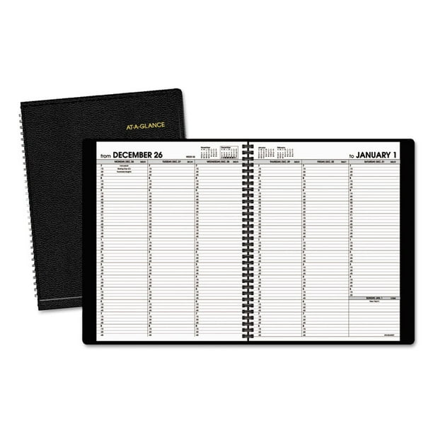 70950Z05 8-1/4 x 10-7/8 AT-A-GLANCE 2019 Weekly Appointment Books/Planners Black 12 Pack 